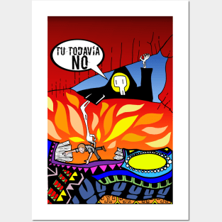 not yet with the death in a smile ecopop aztec underworld art Posters and Art